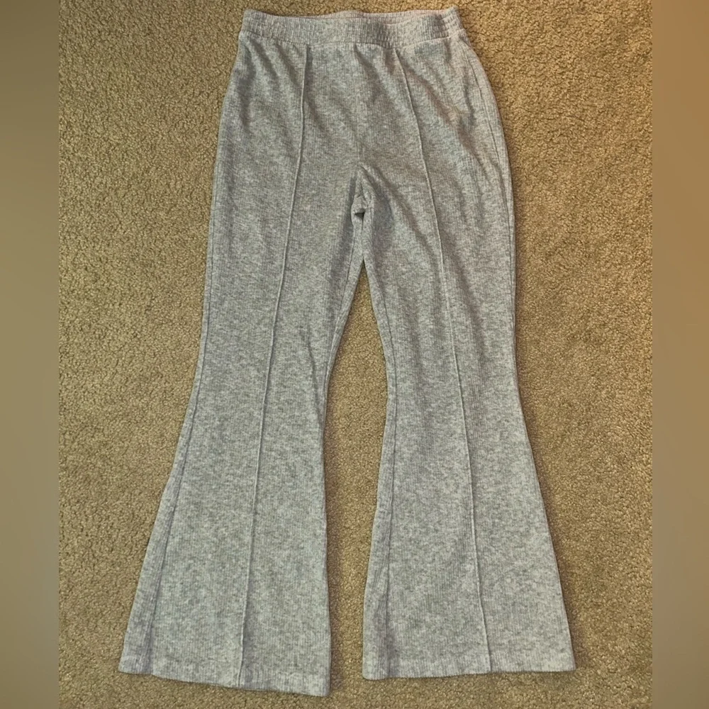 Aerie Light Gray Lounge Flare Pants - Picture 1 of 5
